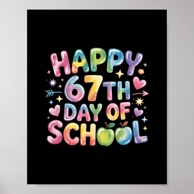 Póster 67 días de colegio divertido 67 meme profesor  (Frente)