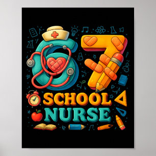 Póster 67 Días de Enfermera Divertido Médico De Vuelta al