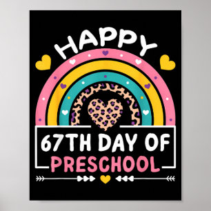 Póster 67 Días De Escuela Feliz 67º Día De Preescolar Mae