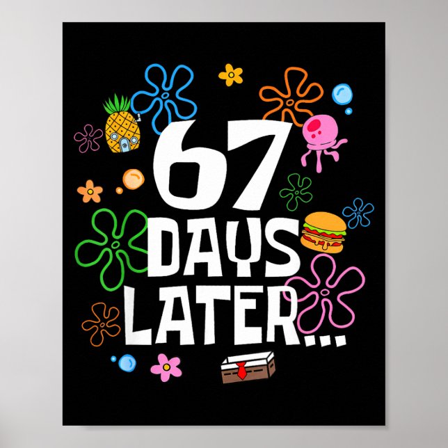 Póster 67 Días Después 67º Día De Colegio 67 Meme Profeso (Frente)