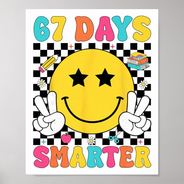 Póster 67 Días Más Inteligente 67 Meme 6 7 Números Seis S (Frente)