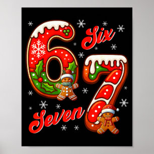 Póster 67 dicho de meme de Navidad 6 7 disfraz de meme Na