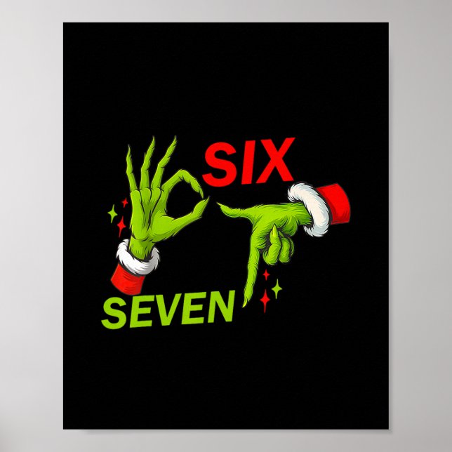 Póster 67 Dicho de meme navideño de moda 6 7 Disfraz de m (Frente)