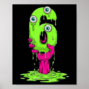 Póster 67 Disfraz de Halloween Número divertido 6 Seis Me