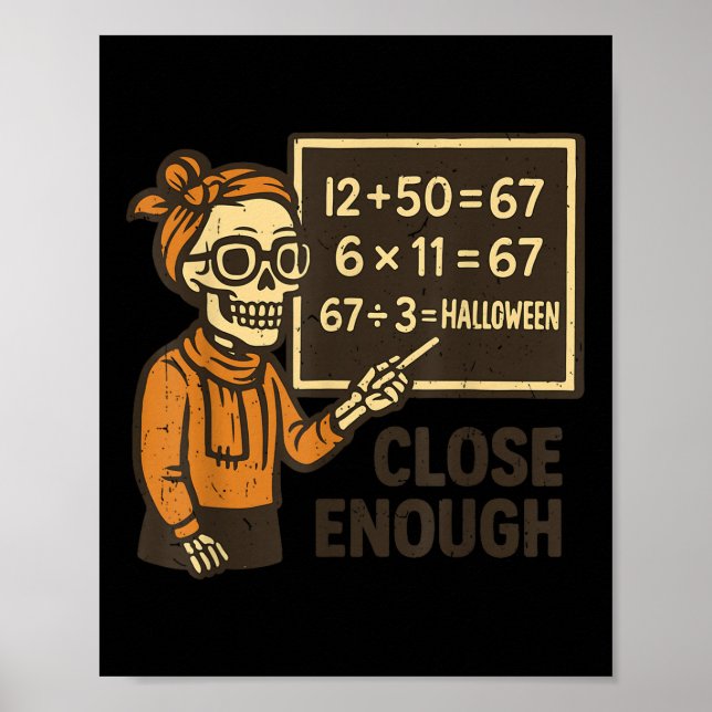 Póster 67 Disfraz de Halloween para profesor de matemátic (Frente)