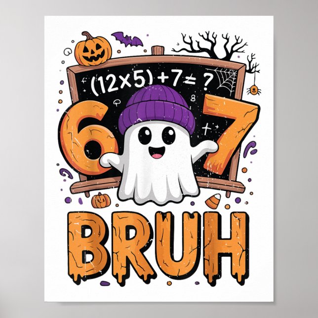 Póster 67 Disfraz de Halloween para profesor de matemátic (Frente)