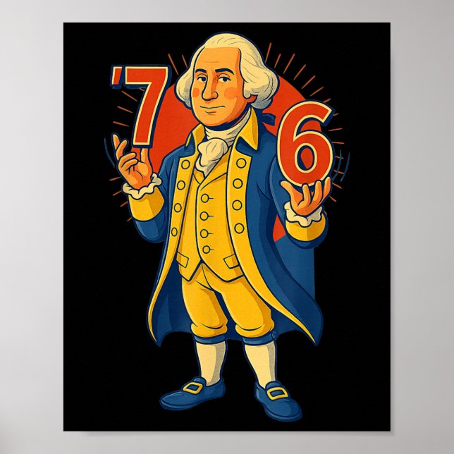 Póster 67 divertido George Washington Meme Seis Siete Gen (Frente)