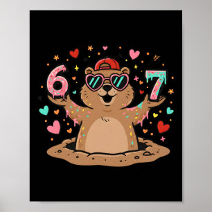 Póster 67 divertidos seis siete respeta la marmota marmot