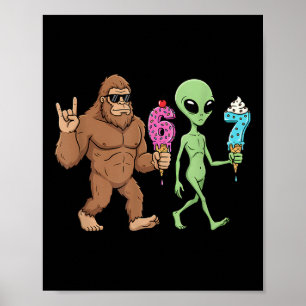 Póster 67 Drip Meme Divertido Seis Siete Bigfoot Alien Sa