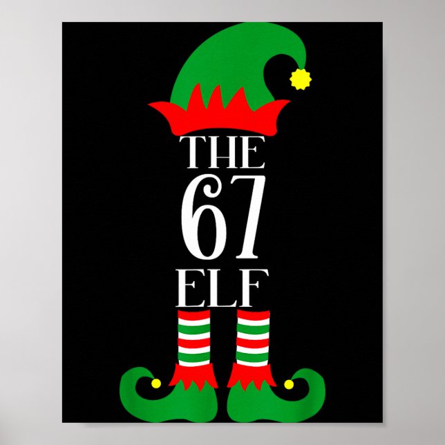 Póster 67 Elf Christmas Costume Pajama 67 Meme Gen Alpha  (Frente)
