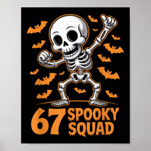 Póster 67 Equipo Espeluznante Halloween Esqueleto 6 7 Mem
