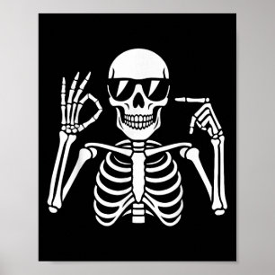 Póster 67 Esqueleto Divertido Seis Siete Gen Alfa Hallowe