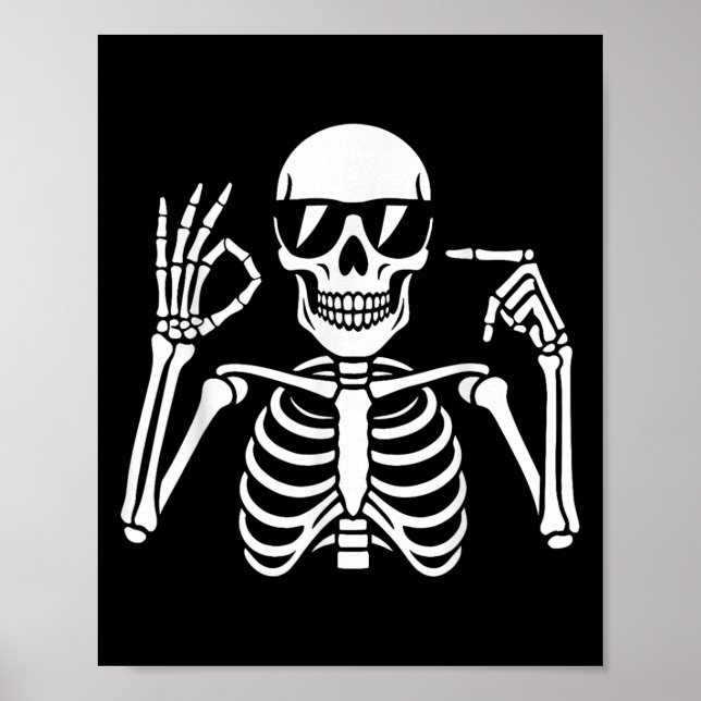 Póster 67 Esqueleto Divertido Seis Siete Gen Alfa Hallowe (Frente)