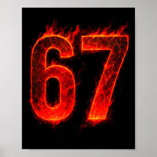 Póster 67 Flame Número Seis Siete Meme 67 Niño 