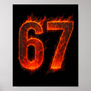 Póster 67 Flame Número Sesenta y Siete Meme 67 Niño _1 