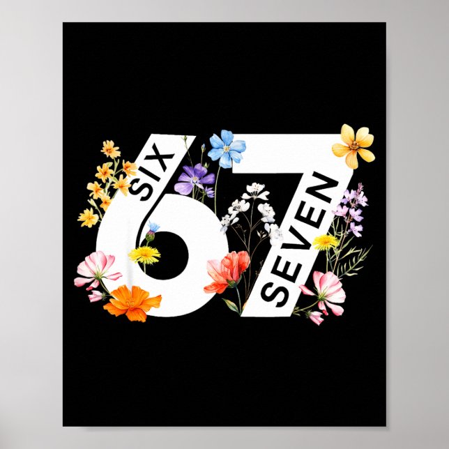 Póster 67 Floral Flower Gen 67th Birthday Number 67  (Frente)