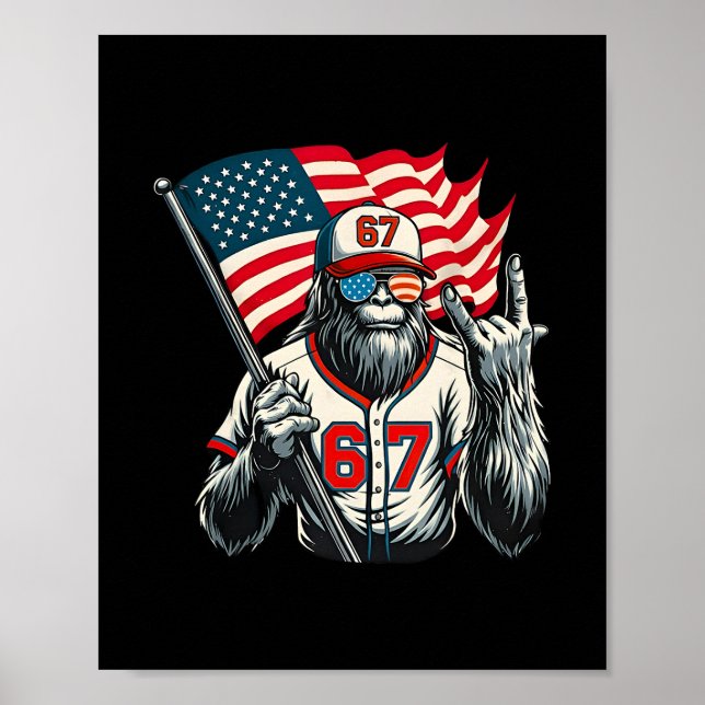 Póster 67 Gran Pie Meme Gracioso Seis Jerga Alfa De Siete (Frente)