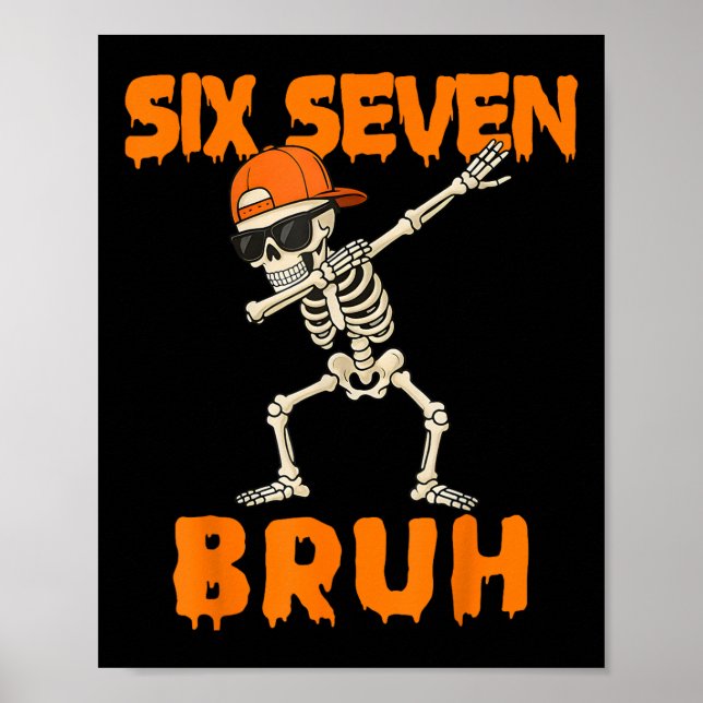 Póster 67 Halloween Funny Six Seven Meme Brainrot Pumpkin (Frente)