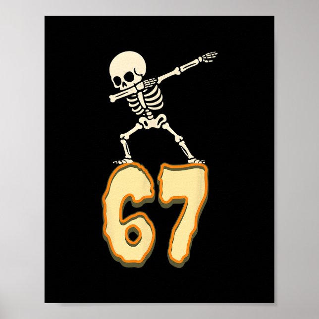 Póster 67 Halloween Meme 6 7 Numbers Six Seven Funny Kids (Frente)