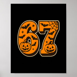 Póster 67 Halloween Seis Siete Brainrot Meme Niños Divert