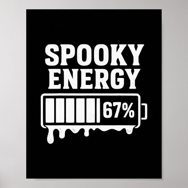 Póster 67 Halloween Spooky Energy Brainrot Meme Six Seven (Frente)