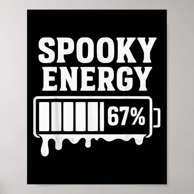 Póster 67 Halloween Spooky Energy Brainrot Meme Six Seven (Frente)