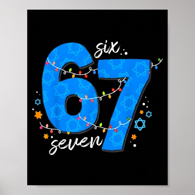 Póster 67 Hanukkah Jewish Holiday Menorah Six Seven Meme  (Frente)