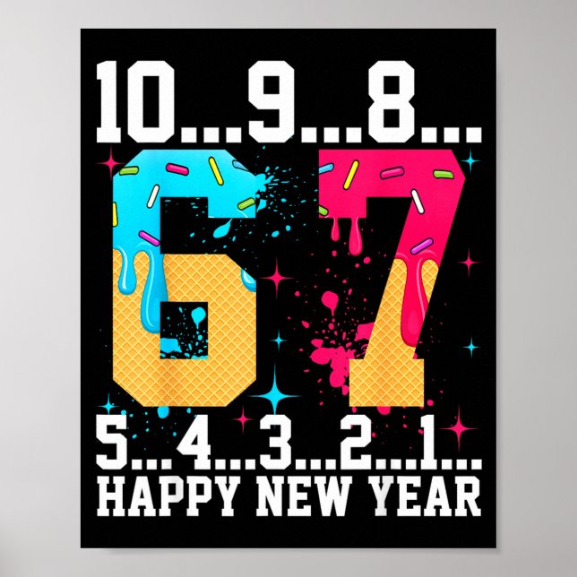 Póster 67 Happy New Year Six Seven Funny Countdown 2026  (Frente)