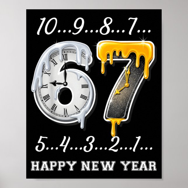 Póster 67 Happy New Year Six Seven Funny Countdown 2026 B (Frente)