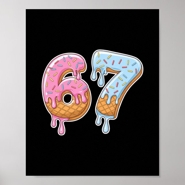 Póster 67 Helado 67 Meme Divertido Seis Siete Hombres Gen (Frente)