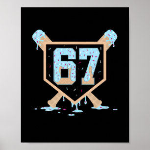 Póster 67 Helado Goteo Bysebyll Meme Divertido Seis Siete