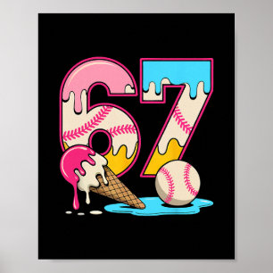 Póster 67 Helado Goteo Meme Divertido Seis Siete Gen Alfa