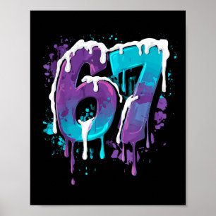Póster 67 Helado Goteo Meme Divertido Seis Siete Gen Alph
