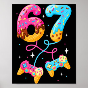 Póster 67 Helado Goteo Meme Jugador Seis Siete Gen Alfa S
