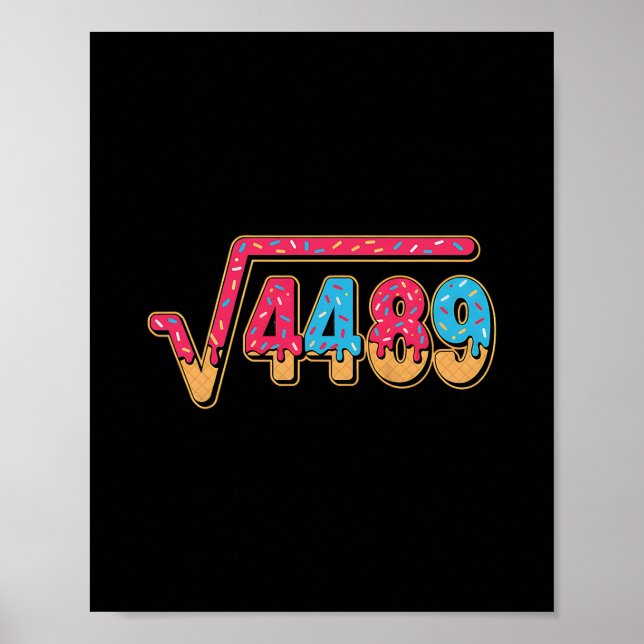 Póster 67 Helado Goteo Meme Profesor de Matemáticas Escue (Frente)