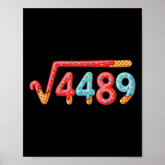 Póster 67 Helado Goteo Meme Raíz Cuadrada 4489  (Frente)