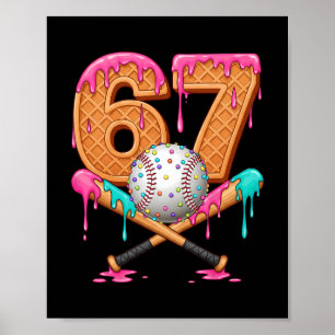 Póster 67 Helado Goteo Vende Jugador Número 67 Cumpleaños