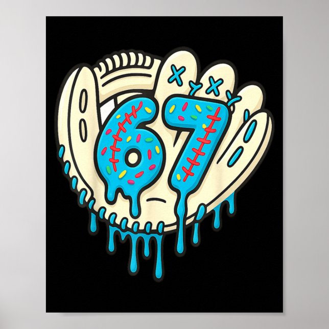 Póster 67 Ice Cream Drip Funny Six Seven Baseball  (Frente)