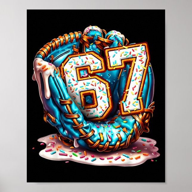 Póster 67 Ice Cream Drip Funny Six Seven Baseball  (Frente)