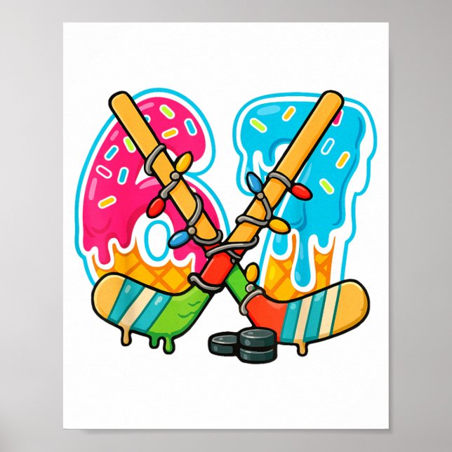 Póster 67 Ice Cream Drip Hockey Christmas Light  (Frente)