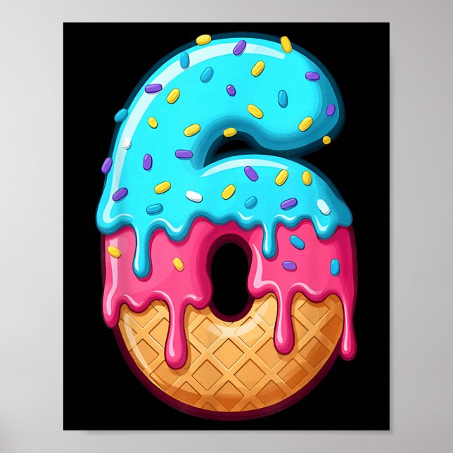 Póster 67 Ice Cream Drip Meme Funny 6 7 Halloween Costume (Frente)