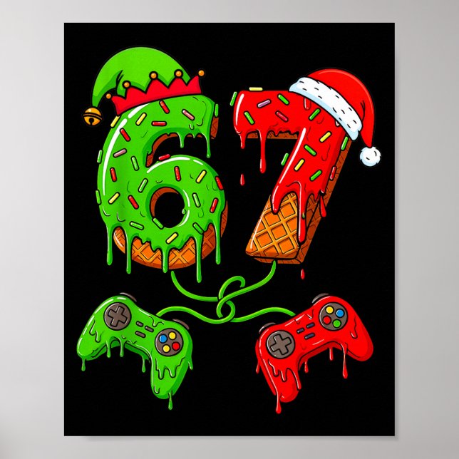 Póster 67 Ice Cream Drip Meme Gamer Six Seven Christmas B (Frente)