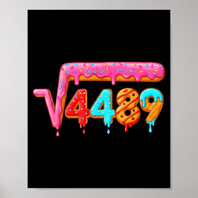 Póster 67 Ice Cream Drip Meme Math Teacher School Square  (Frente)