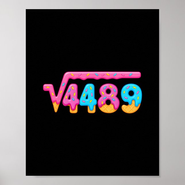 Póster 67 Ice Cream Drip Meme Square Root 4489 Gen Alpha  (Frente)