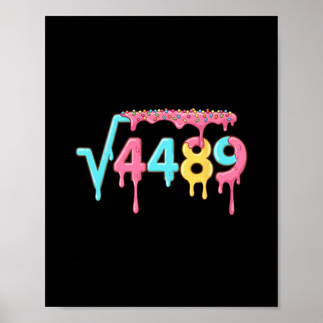 Póster 67 Ice Cream Drip Meme Square Root 4489 Slang Math (Frente)