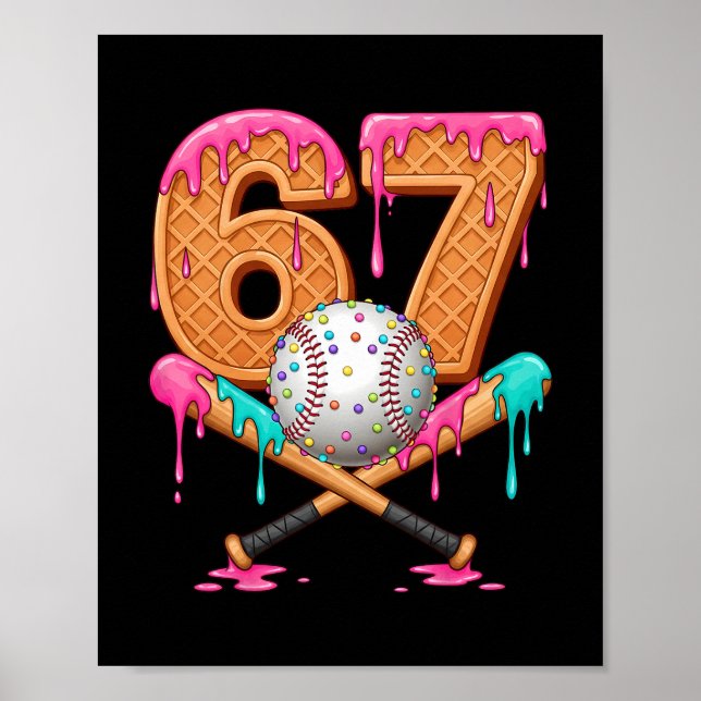 Póster 67 Ice Cream Drip Sell Number 67 Player 67th Birth (Frente)