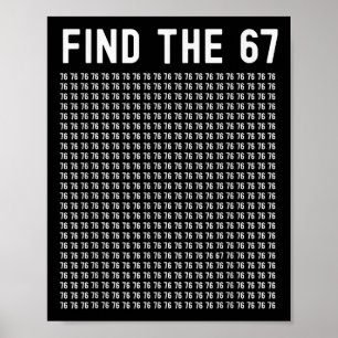 Póster 67 Juego Encuentra 67 Meme Chicos Chicas 6 7 Jerga