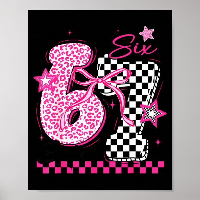 Póster 67 Leopard Checkered Funny Six Seven Meme 6-7 Teac (Frente)
