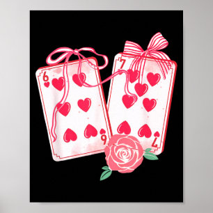 Póster 67 Mahjong de San Valentín Divertido Seis Siete Me