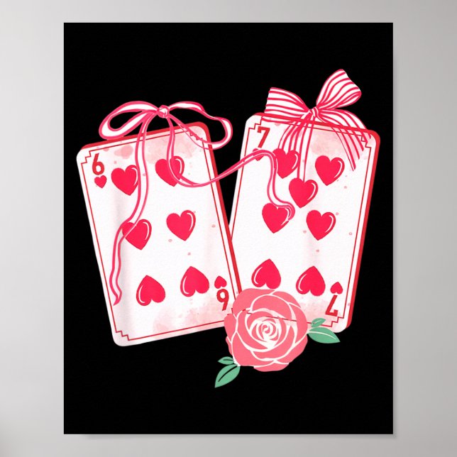 Póster 67 Mahjong de San Valentín Divertido Seis Siete Me (Frente)